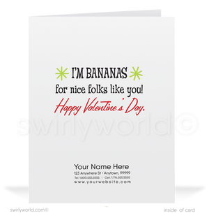 Charming 1940s-1950s Vintage-Inspired Valentine's Day Cards: Retro Monkey with Bananas