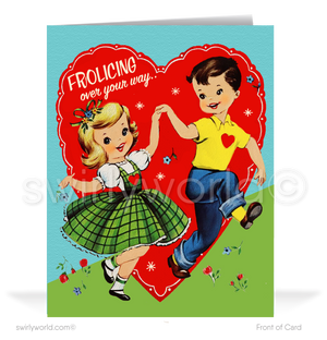 1950s Vintage Retro Mid-Century Boy and Girl Valentine's Day Cards. 1950s vintage retro mid-century boy and girl kitschy Valentine's Day Cards.