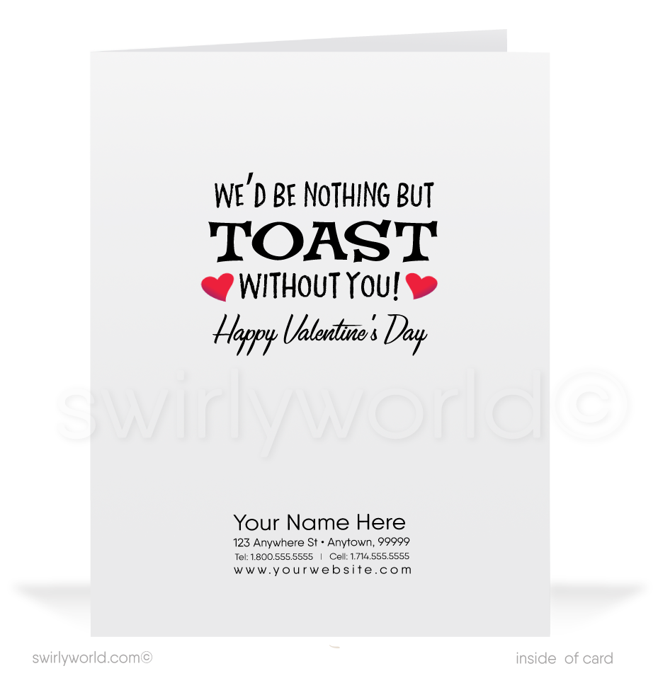 Charming 1940s-1950s Vintage-Inspired Valentine's Day Cards: Retro Toaster with Hearts