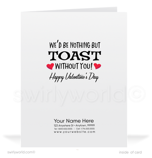 Charming 1940s-1950s Vintage-Inspired Valentine's Day Cards: Retro Toaster with Hearts