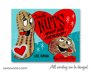 1950s Vintage retro mid-century style gender neutral Valentine's Day cards for kids school classroom