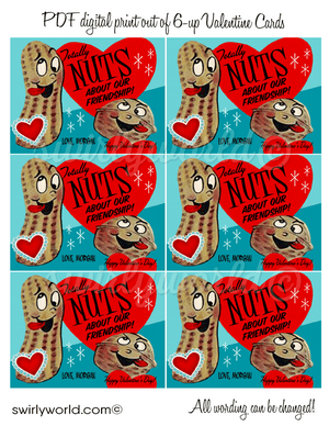 1950s Vintage retro mid-century style gender neutral Valentine's Day cards for kids school classroom