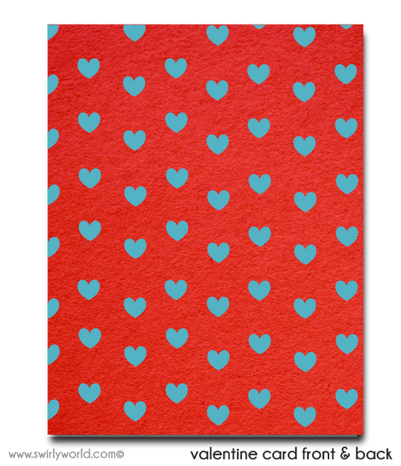 Vintage 1950s Digital Printable Gender Neutral Valentine's Day Card for Kids