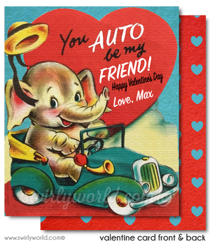 Vintage 1950s Digital Printable Gender Neutral Valentine's Day Card for Kids