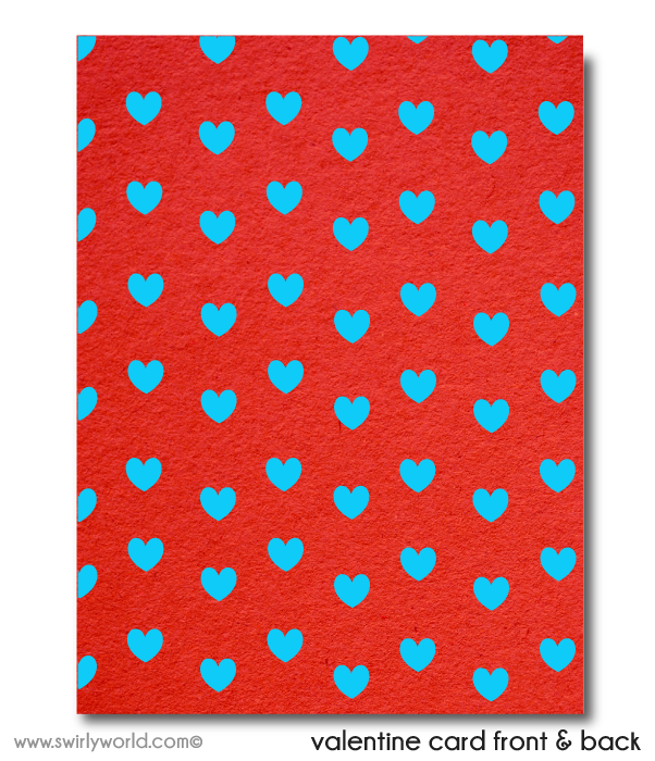 Fall in LOVE with this precious 1950s little Pirate Girl digital printable download Valentine's Day card! 