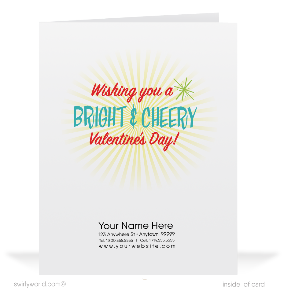 Cute retro mid-century vintage rooster old crow kitsch happy Valentine's Day cards.