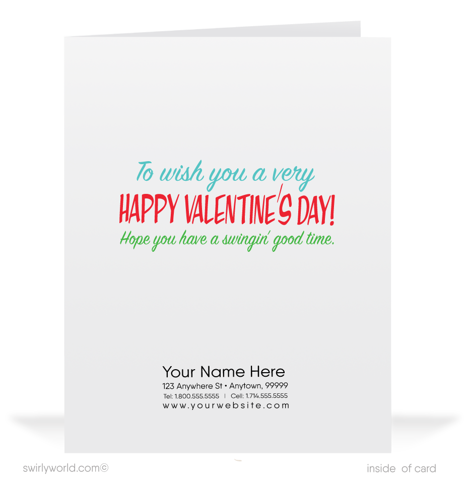 Shop 1940s-1950s kitschy Valentine’s cards! Featuring a whimsical rabbit in golf attire teeing up on a green, perfect for vintage Valentine charm.