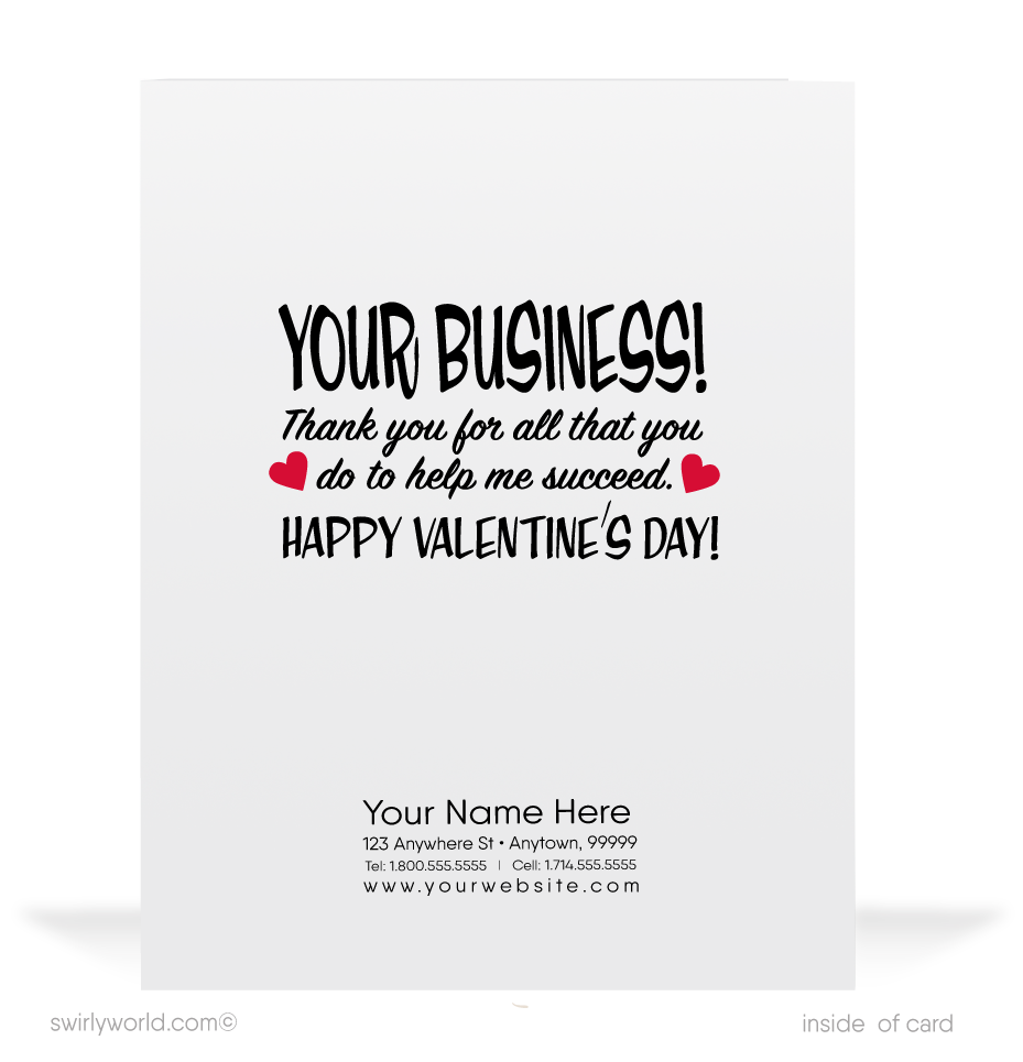Vintage 1950s Kitschy Valentine Card – Retro Puppy with Heart Chocolate, "I Really WUFF… Your Business!