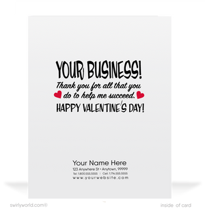 Vintage 1950s Kitschy Valentine Card – Retro Puppy with Heart Chocolate, "I Really WUFF… Your Business!