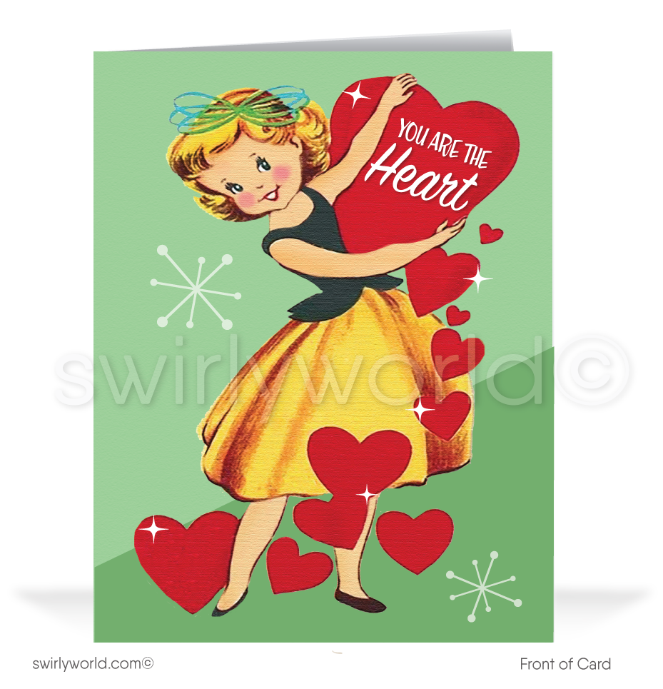 Adorable 1950s Vintage Mid-Century Retro Valentine's Day Cards for Wom -  swirly-world-design