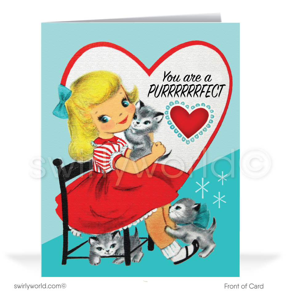 Precious 1950's Vintage Mid-Century Retro Valentine's Day Cards