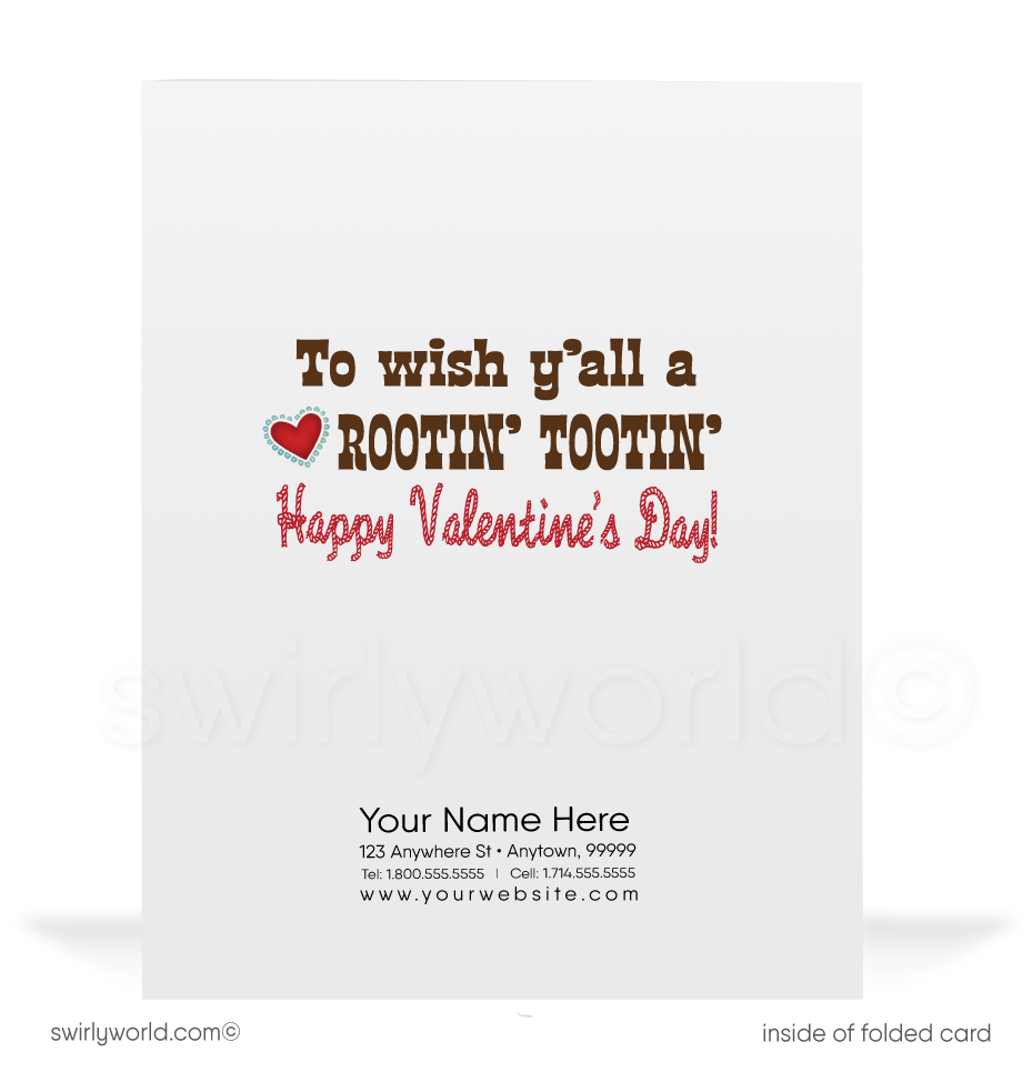 Charming 1940s-1950s Vintage-Inspired Valentine's Day Cards: Retro Western Cowgirl