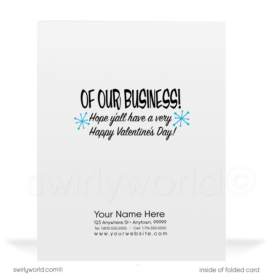 Vintage 1950s retro cowboy and cowgirl mid-century western Valentine's day cards..