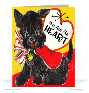 1950's Mid-Century Vintage Cute Puppy Dog Retro Valentine's Day Cards. 50s mid-century vintage cute kitsch puppy dog retro Valentine's Day cards.