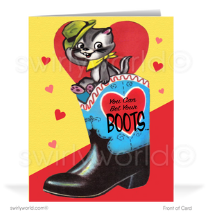 1950's Country Western Vintage Retro Valentine's Day Cards