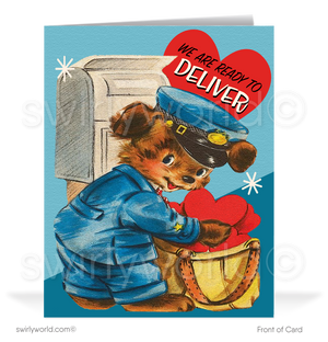 1950's Cute Bear Vintage Retro Valentine's Day Cards