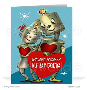 1950's Cute Robots Vintage Retro Valentine's Day Cards