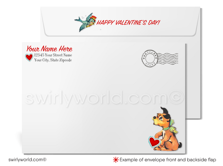 Vintage Valentine A2 Envelope Imprints