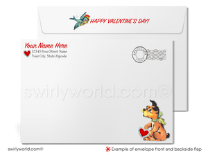 Digital 1940s-1950s Vintage Mid-Century Retro Valentine's Day Cards for Women