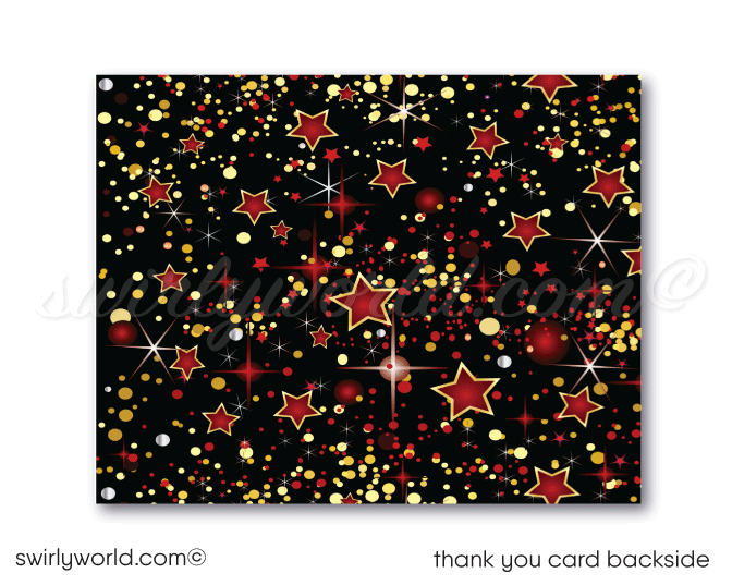 Roll out the red carpet with our VIP "A Star is Born" Movie Star Themed Birthday Party Invitation Set! 🎬✨ Perfect for a Hollywood-inspired celebration, featuring luxurious designs and "Name in Lights" motifs. Includes digital invites, thank you cards, and envelopes. Make your guest of honor feel like a star! 🌟🎉