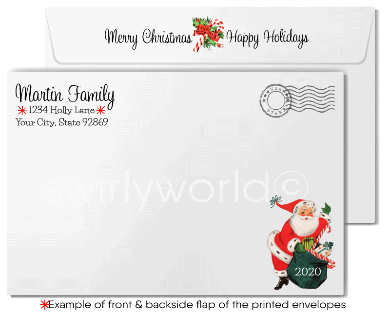 1950s Retro Vintage Christmas Holiday Cards