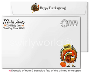 Vintage Mid-Century Thanksgiving Cards with Retro Fall Elements
