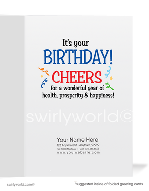 Cheerleader Women in Business Birthday Cards for Clients