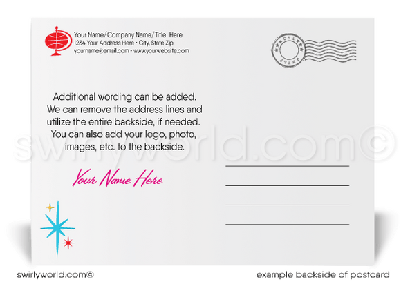 Celebrate confetti ring in the New Year with festive flags happy New Year postcards for business professionals.