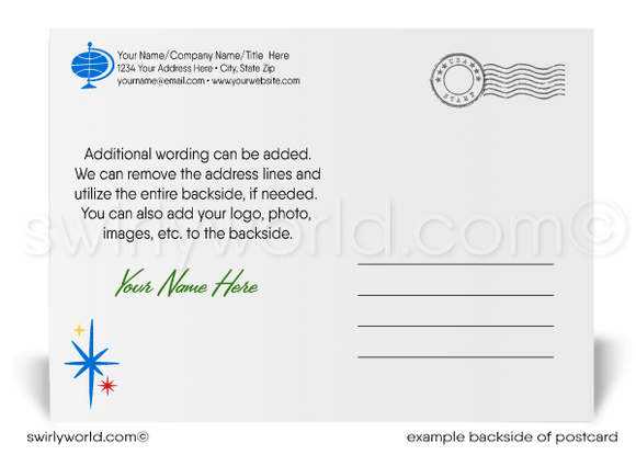 Celebrate and ring in the New Year with festive happy New Year postcards for business professionals.