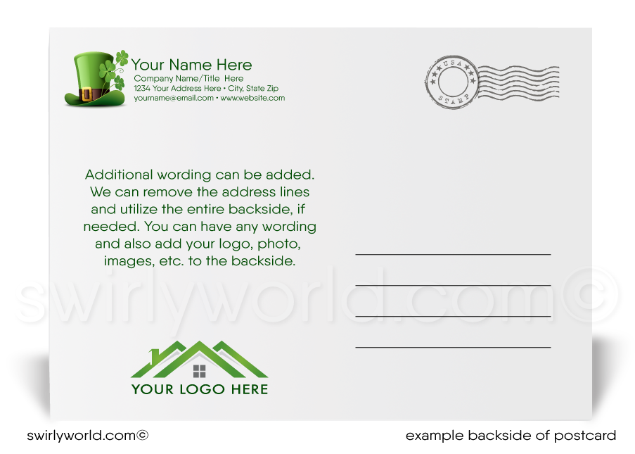 Client Business Leprechaun Green Shamrocks Happy St. Patrick's Day Postcards