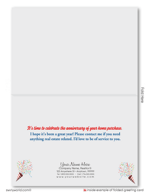 Happy House-A-Versary Home Anniversary Cards for Clients from your Realtor®
