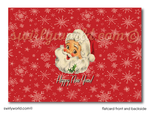 Mid-Century Modern 1950s Santa Claus Christmas Family Photo Card Digital Printable