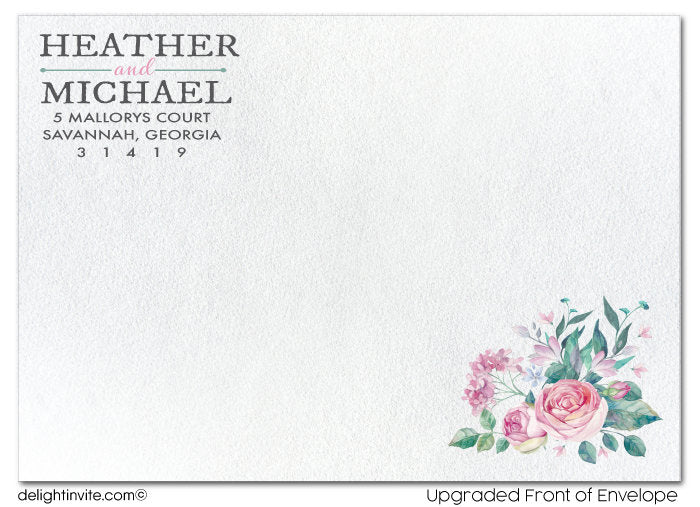 French Cottage Vintage Rose Shabby Chic Save the Date Card Digital Download