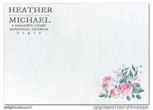 French Cottage Vintage Rose Shabby Chic Save the Date Card Digital Download