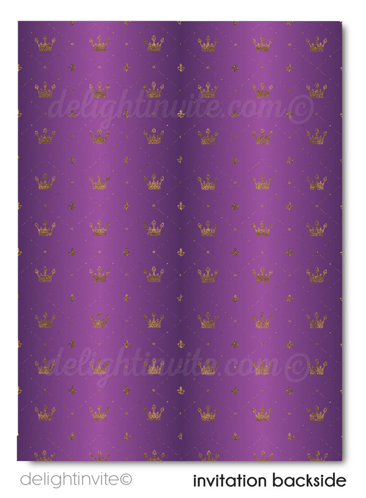 Purple and Gold Royal Wedding Save the Date Cards, Formal Traditional Save the Date theme, Vintage Royal Wedding Save the Date Ideas