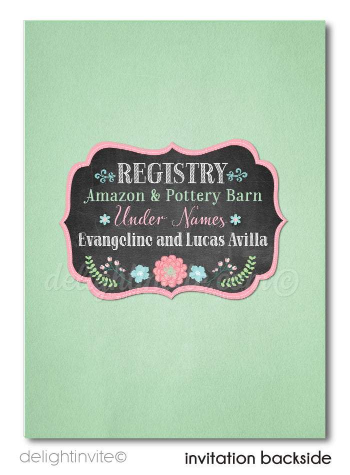 Vintage Botanical Floral Garden Outdoor Bridal Shower Printed Invitations