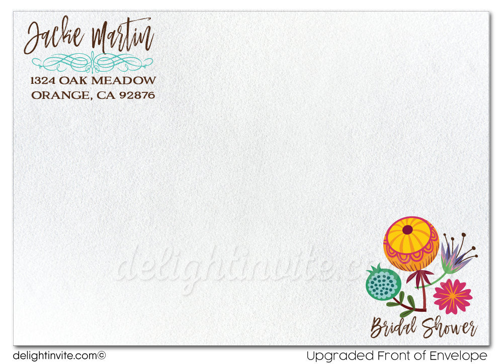 Vintage Botanical Floral Bohemian Rose Garden Bridal Shower Invitation Digital Download