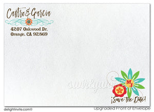 Mexican Fiesta Papel Picado Paper Flags Save the Date Cards Digital Download 