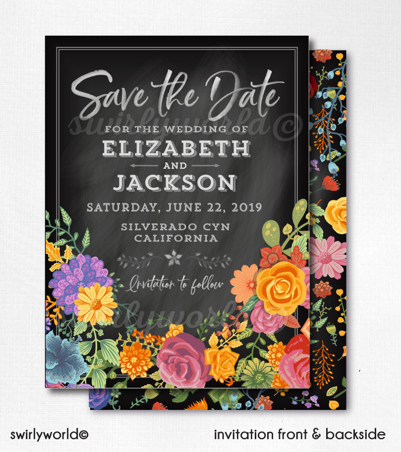 Boho Chic Save the Date Cards, Whimsical Shabby Chic Save the Date theme, Vintage Floral Wedding Save the Date Ideas