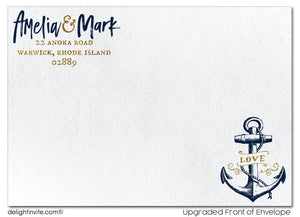 Nautical Wedding Invitations – Rustic Sailboat Save the Date Cards with Anchor Design