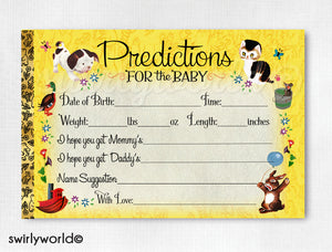 Goldenbook Baby Prediction Digital 8x10 Sign + 4x6 Cards for Baby Shower