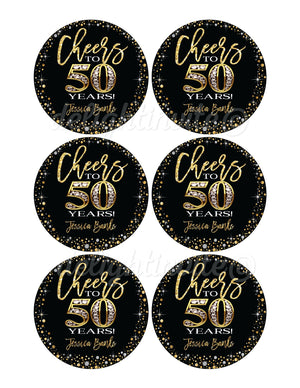 Fifty and Fabulous Birthday Bundle Set! Digital Gold and Black 50th Birthday Party Invitation Set. 50 and Fabulous Digital Pack. CORJL