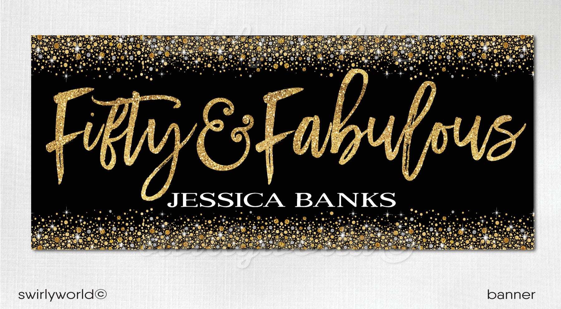 Fifty and Fabulous Birthday Bundle Set! Digital Gold and Black 50th Birthday Party Invitation Set. 50 and Fabulous Digital Pack. CORJL