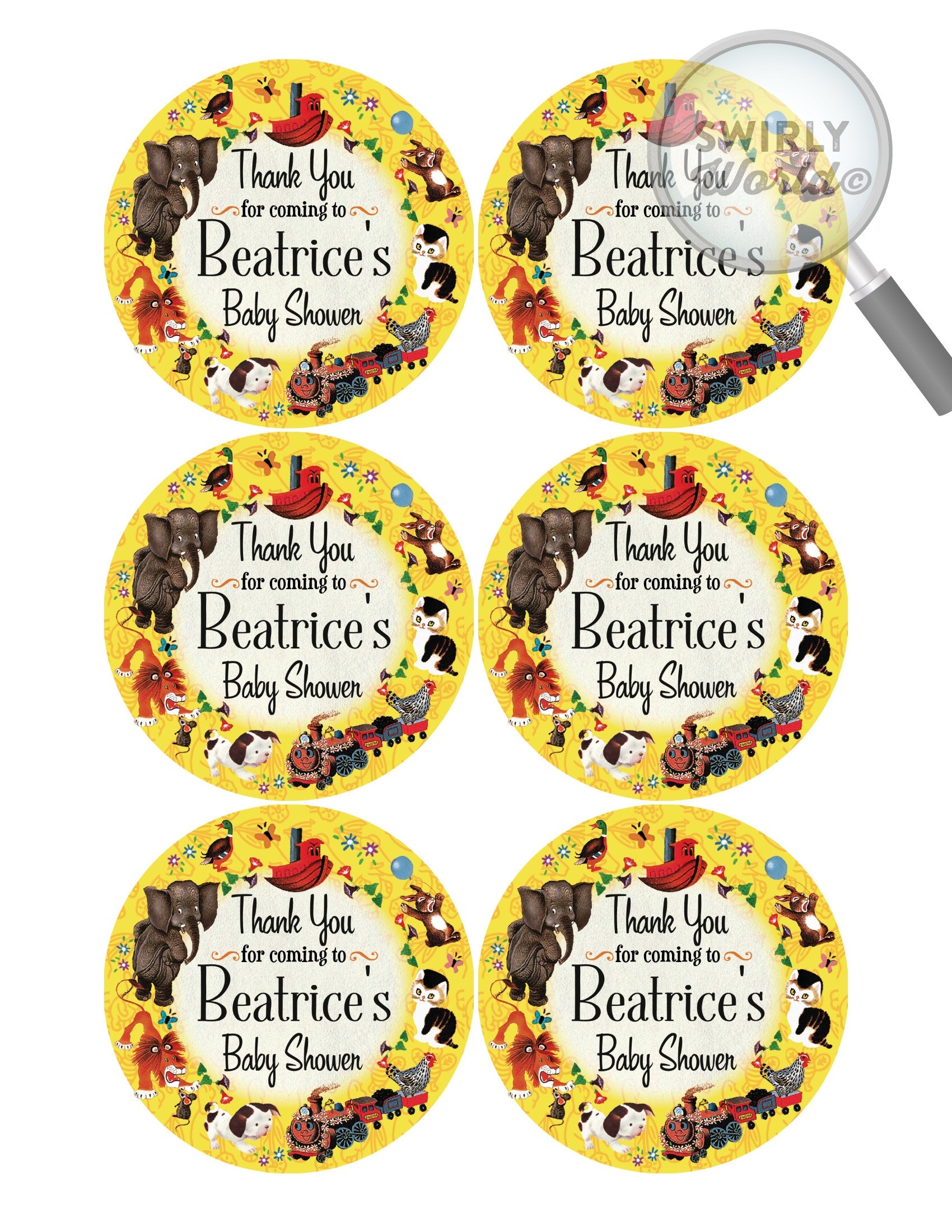 Digital Bundle Vintage Little Goldenbook Baby Shower Designs. Little Golden Book Invitations, Thank You, Diaper Raffle, Banner, Labels.