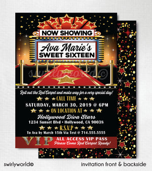 Digital VIP Hollywood Red Carpet Birthday Bundle Pack! A Star is Born Movie Theme. Edit Yourself Immediately. Red Carpet Ready. Movie Star.