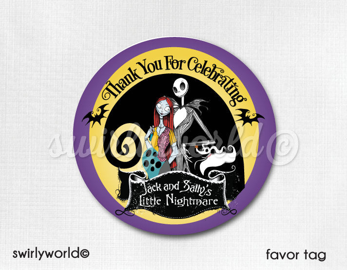 Digital Nightmare Before Christmas Halloween Baby Shower Bundle Set