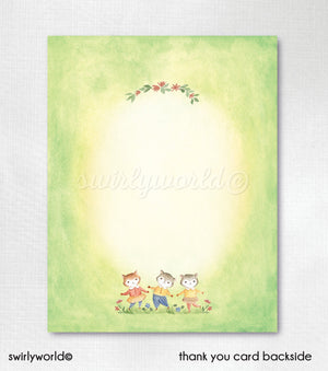 Mother Goose Thank You Cards – Vintage Baby Shower Nursery Rhyme Stationery Set