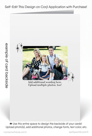 Retro 1950s Snowman Vintage Merry Christmas Holiday Cards