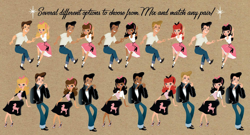 Retro 1950s Grease Pink Ladies Rockabilly Sock Hop Birthday Party Invitation Envelopes