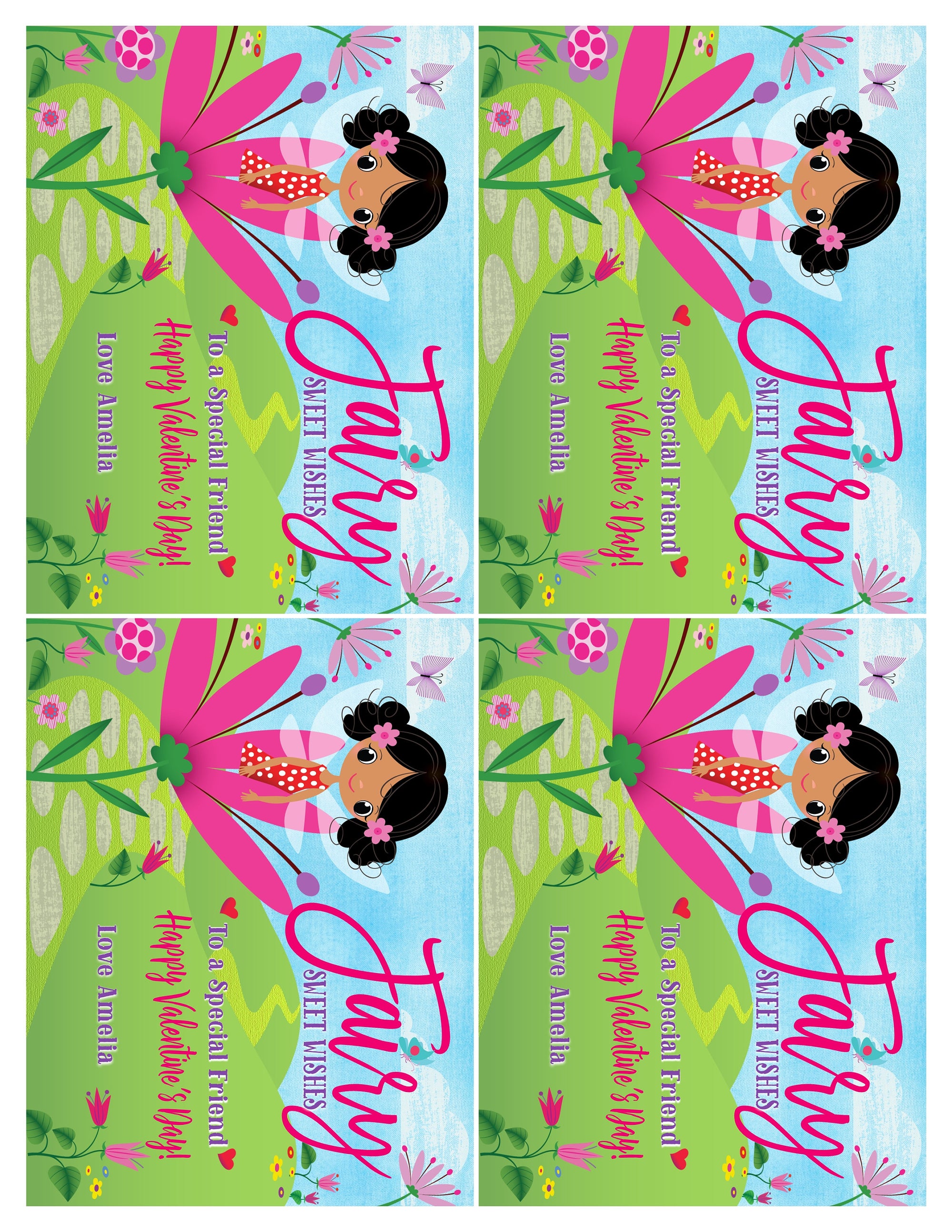 Fall in LOVE with this adorable Pixie Fairy Woodland theme digital printable download girls Valentine's Day cards for school classroom.